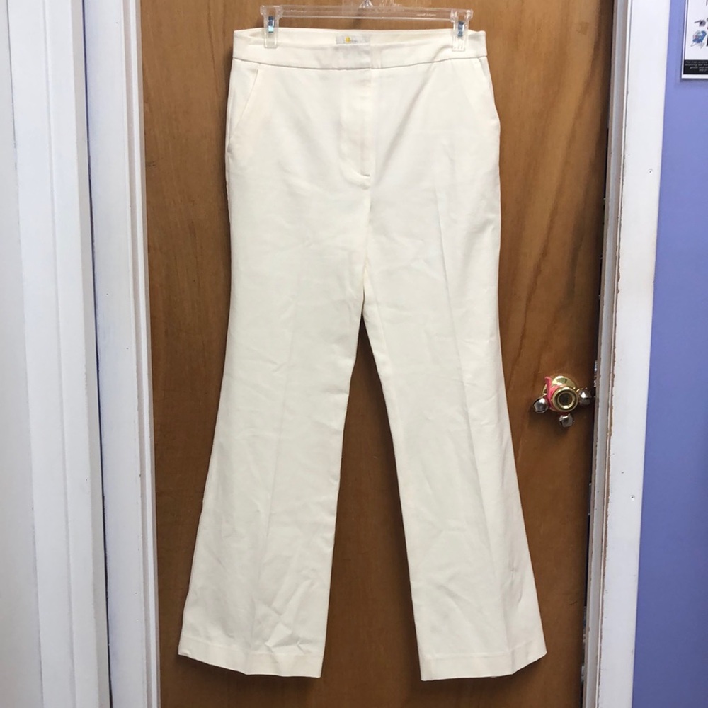 Boden Cream Flare Pants with Tailored Fit